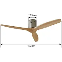 LUCANDE Deckenventilator Vindur, nickel, DC, leise Vindur, Holz hell, für Wohn- / Esszimmer, Holz, Modern
