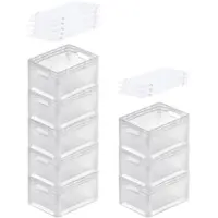 Proregal MegaDeal 8x Transparenter Eurobehälter LightLine mit offenem Griff und Auflagedeckel | HxBxT 22x30x40cm | 24 Liter | Eurobox