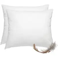 Wometo 2 Stück / 2er Set Federkissen 100% Federn 70x90 - 1.200g OEKO-TEX Kissen / Füllkissen mit Bezug aus 100% Baumwolle weiß / Innenkissen / Kissenfüllung