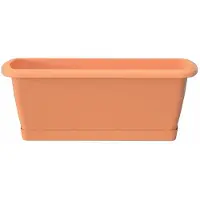 Prosperplast - Pflanzkasten mit Halterung 59 x 18,4 x 14,5 cm Respana Set in Terrakotta