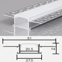 Energmix 2m LED Alu Profil Unterputz Rigips Trockenbau Schiene Kanalprofil mit Milchglas Abdeckung Kanal System für LED-Streifen Profil P