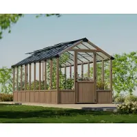 NSH Nordic Palram - Natura 812 | Holz Gewächshaus | 6,5x2,5 m - Natur