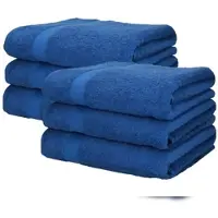 Betz 6 Stück Saunatücher PALERMO Größe 80 x 200 cm Farbe Blau