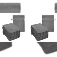 Betz 20 Stück Waschhandschuhe Waschlappen PREMIUM Größe 16x21 cm 100% Baumwolle Farbe anthrazit