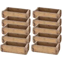 Novaliv 10x Holzkiste Vintage 30 x 15 x 10 cm Alte Ziegelform Holz EIN KAMMER Allzweckkiste aus recyceltem Altholz Jede Form EIN Unikat - Geschenkkiste