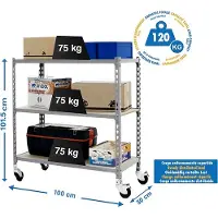 Simon Rack MADERCLICK MOBILE PLUS 3/300 900 Metallhalterung CINZA/MADEIRA