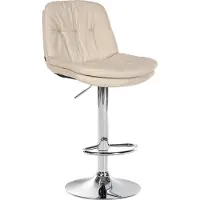 CLP Barhocker Laurel Stoff höhenverstellbar und drehbar creme Material Gestell Metall in Chromoptik