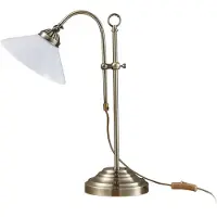 LINDBY Tischleuchte Otis, altmessing, Glas, 60 cm, E14 Otis, für Flurbereich, Metall, Antik, Tischlampe