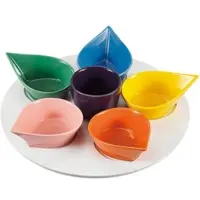 TABLE PASSION Aperitifset Aura 7-teilig 34 cm - Mehrfarbig Rund Keramik
