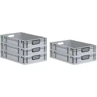 Proregal SparSet 5x Eurobox Nextgen Color HxBxT 12x40x60cm 23 Liter Griffe Schwarz Offen Grau Eurobehälter Transportbox Transportbehälter