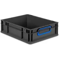Proregal Eurobox Nextgen Color HxBxT 12x30x40cm 11 Liter Griffe Blau Geschlossen Schwarz Eurobehälter Transportbox Transportbehälter