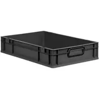 Proregal Eurobox NextGen Color, HxBxT 12x40x60cm, 23 Liter, Griffe schwarz zu, Schwarz, Eurobehälter, Transportbehälter