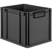 Proregal Eurobox NextGen Color, HxBxT 32x30x40cm, 30 Liter, Griffe schwarz zu, Schwarz, Eurobehälter, Transportbehälter