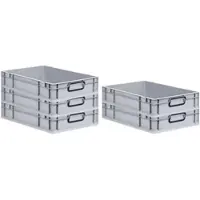 Proregal SparSet 5x Eurobox Nextgen Color HxBxT 12x40x60cm 23 Liter Griffe Schwarz Geschlossen Grau Eurobehälter Transportbox Transportbehälter