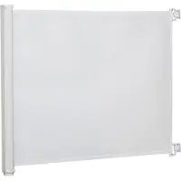 PawHut Hunde Türschutzgitter Treppenschutzgitter Treppenschutz Sicherheitstrennwand Trennwand Türschutz Treppenschutzgitter ausziehbar treppenschutzrollo Rollo Einrollbar PVC Weiß 115 x 82,5 cm