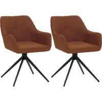 Chefgastro 2er-Set Esszimmerstuhl | HxBxT 80x53x59cm | Sitzhöhe 41cm | Stoff/Textil (270g/m²) | Terrakotta | Küchenstuhl Armlehne