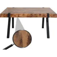 Mendler Esstisch HWC-L54, Tisch Küchentisch Esszimmertisch, Industrial Metall 150x90cm dunkle Wildeiche