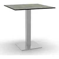 BIG Möbel Bistrotisch HPL Compact Premium | 70x70 cm Beton Grau | Edelstahl-Gestell 40x40 cm