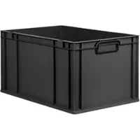Proregal Eurobox NextGen Color, HxBxT 32x40x60cm, 65 Liter, Griffe schwarz zu, Schwarz, Eurobehälter, Transportbehälter