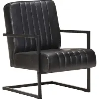 vidaXL Klassische Sessel Freischwinger Sessel Schwarz Echtleder Gesamtgröße:60 x 75 x 80 cm Möbel-Stühle-Sessel - DE&4801