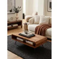 KADIMA DESIGN Couchtisch 90x55x30 cm Sheesham Massivholz / Metall Sofatisch Eckig, Wohnzimmertisch mit Stauraum, Kaffeetisch Massiv, Kleiner Tisch Beistelltisch Wohnzimmer Modern Rechteckig