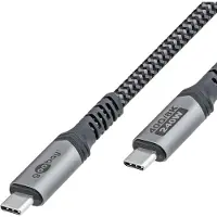 Goobay USB-C-Kabel, USB4, 0,5 m, schwarz;silber