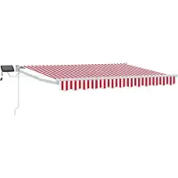 vidaXL Manuelle Gelenkarmmarkise mit LEDs Rot und Weiß 2,5 x 2 m