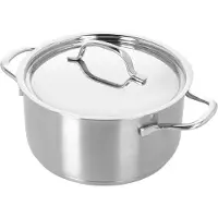 Demeyere Kochtopf Resto 3 mit Deckel - 20 cm Durchmesser, Induktionsgeeignet, 3-Schicht-Kapselboden, Energieeffizient und Spülmaschinenfest