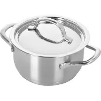 Demeyere Kochtopf Topf mit 3-Schicht-Kapselboden, inkl. Deckel, induktionsgeeignet, 14 cm Durchmesser