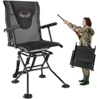Vevor Faltstuhl Campingstuhl Anglerstuhl mit Armlehnen &amp; einstellbarem Tragegurt &amp; Stahlrahmen Klappstuhl Gartenstuhl (136 kg belastbar) 360° geräuschlos drehbar