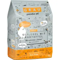 Grau Katze Geflügel mit Kartoffel 2 kg Futter