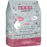 Grau Katze Kitten Geflügel mit Superfoods 2 kg Futter