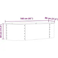 vidaXL Hochbeet Grün 160 x 80 x 44 cm Stahl