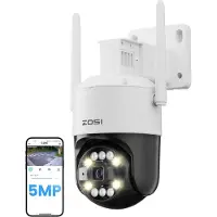 ZOSI 3K Wi-Fi 6 Outdoor Überwachungskamera mit 360° Pan & Neigung, 2,4 GHz WLAN Kamera für Außen mit AI Mensch/Fahrzeug/Tier Erkennung, 2-Wege-Audio