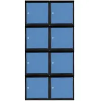 Proregal Mega Deal 8x Schließfachwürfel Blocky Mit Zylinderschloss & 2 Schlüssel 40x40x40cm Anthrazit/Lichtblau