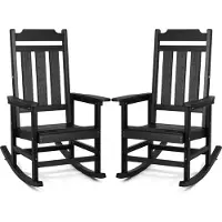 Vevor 2er Set Terrassen-Sessel, aus HIPS-Material, Tragkraft 180 kg, geeignet für Gärten, Balkone und Terrassen, schwarz
