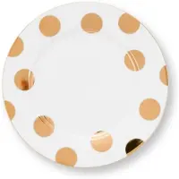 Pip studio Frühstücksteller Dot Delight White-Gold 21 cm (2er-Set)