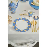 Pip studio Essensteller Dot Delight Light Blue-Gold 26,5 cm (2er-Set)