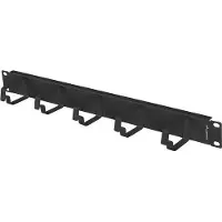 Lanberg Organizer Kabli 19"1U z 5 metalowymi uchwytami typ B czarny