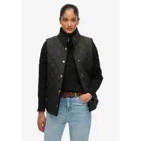 Superdry für Damen. W5012041A Weste Estate Country Liner schwarz (M), Lässig, Recyceltes Polyester
