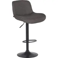 DELUKE Barhocker PONOR - Stoff Dunkelgrau 50x50x85 cm Schwarz | Barstuhl Höhenverstellbar Mit Lehne Drehbar Tresenhocker Tresenstuhl Kneipenhocker