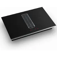 Klarstein Verosteel Induktionskochfeld mit Dunstabzug - 80cm, 4 Zonen, 7400W, Touch-Slider, Timer, Kindersicherung, Restwärmeanzeige, integrierte Dunstabzugshaube, Glas-Edelstahl