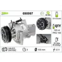 Valeo Kompressor Klimaanlage 690997 für Dacia Sandero II Logan Mcv