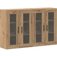 vidaXL Wandmontierte Schränke 2 Stk. Artisan-Eiche und Schwarz