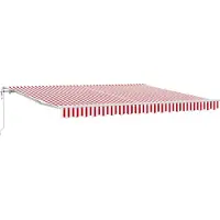 vidaXL Ausziehbare Markise Rot und Weiß 400 x 350 cm