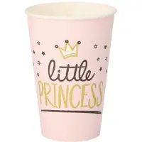 Papstar Trinkbecher, Pappe 0,2 l Ø 7 cm, 9,7 cm "Little Princess" 140 Stück