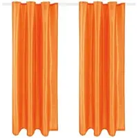 Arsvita 2er Pack Gardine Blickdicht Alessia mit Universalband 140x175cm orange