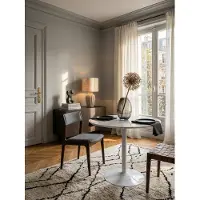 KADIMA DESIGN Esstisch Rund 75x75x74 cm Kleiner Küchentisch Weiß Hochglanz, Runder Esszimmertisch 2 Personen, Moderner Frühstückstisch Küche, Tisch Esszimmer Klein