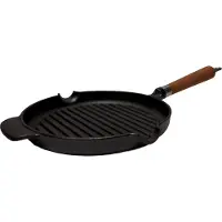 Ronneby Bruk Grillpfanne "Maestro, Pfanne, Ø 25 cm, mit Holzgriff" Gusseisen 1 tlg.