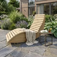 TUGA-Holztech Holzliege Wellenliege Waldsofa Gartenliege "Schaukel-Sannerl" (Lärche) Breite 70cm Schaukelliege Relaxliege Himmelsliege